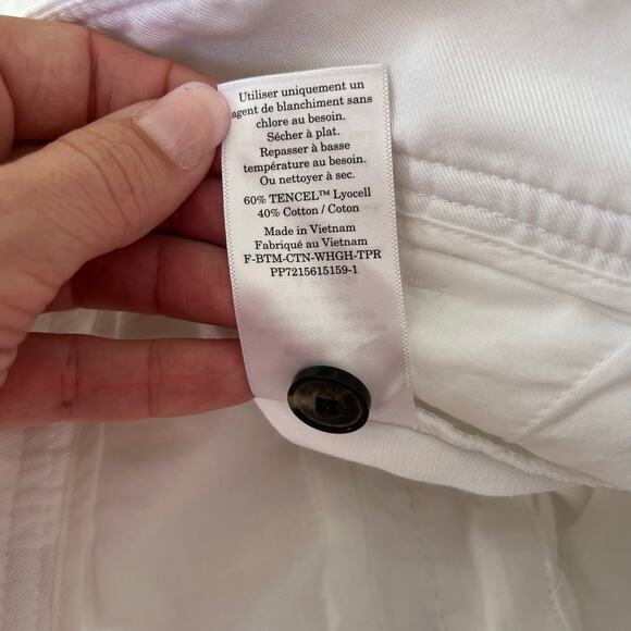 Everlane NWOT The Tencel Way-High Taper Pant Pleated White Trousers, Size 14 - Picture 11 of 11